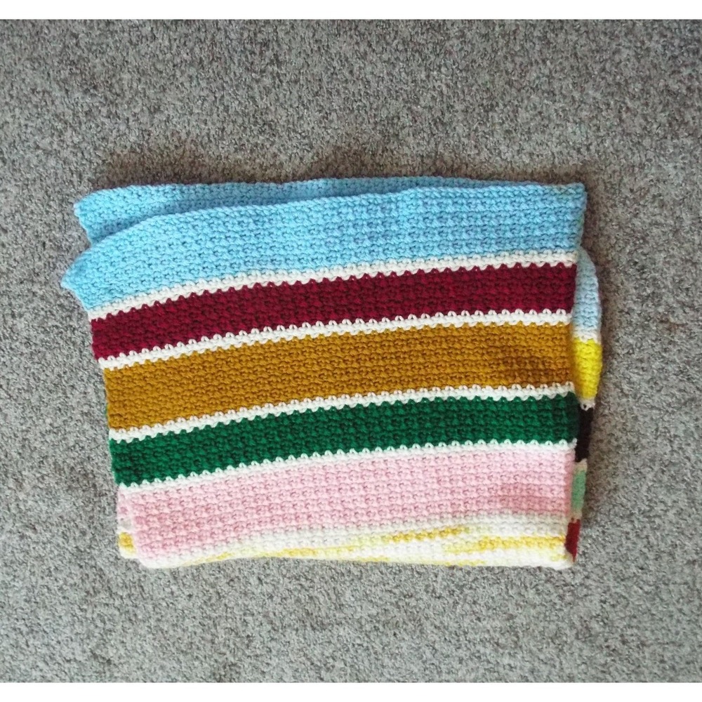 #16 - Afghan Crochet Blanket Multicolored 40"L x 30"W CALLOUT
